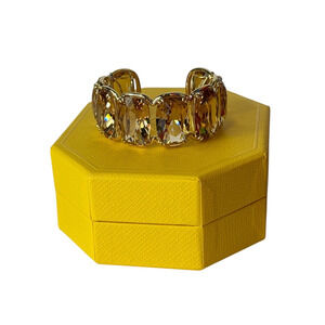 Swarovski Harmonia cuff Oversized floating crystals, Gold tone L
